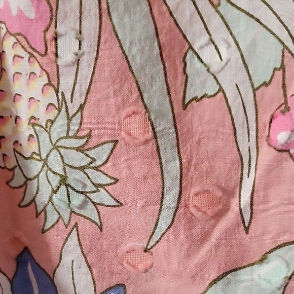 Talbots Women’s Medium Sleeveless Floral Blouse – Pink & Blue Tropical Print - Picture 10 of 11